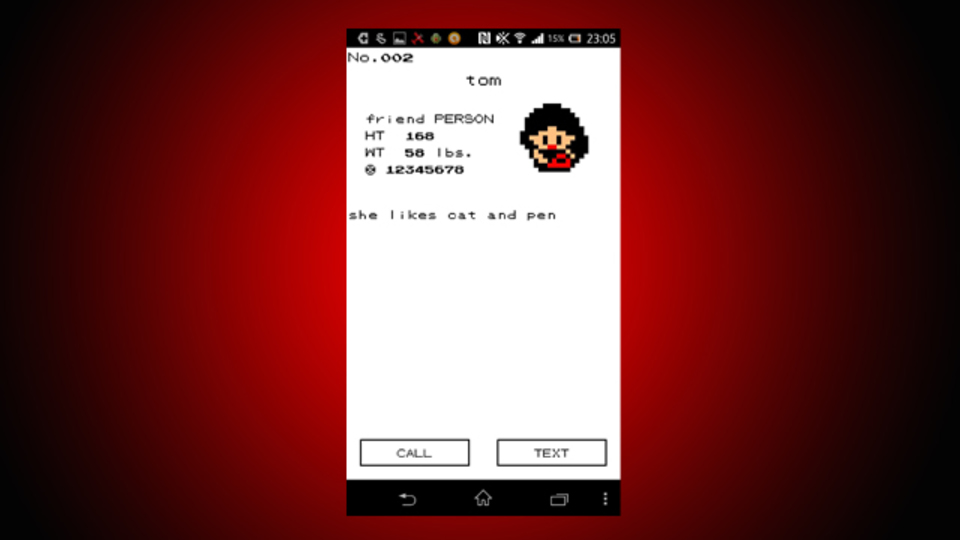 君に決めた! ポ○モン図鑑っぽい電話帳アプリ『DEX』