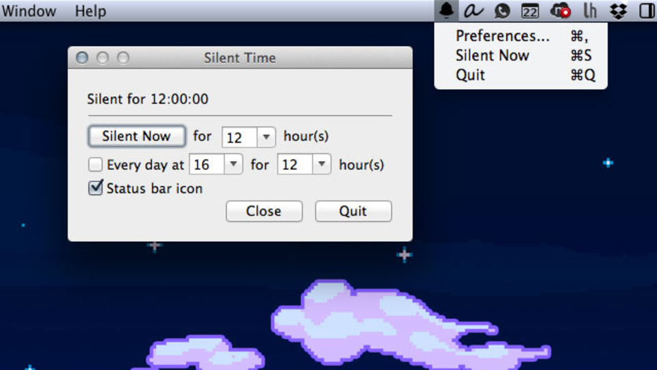 Macのジャマな効果音を時間指定で無音にできる『Silent Time』
