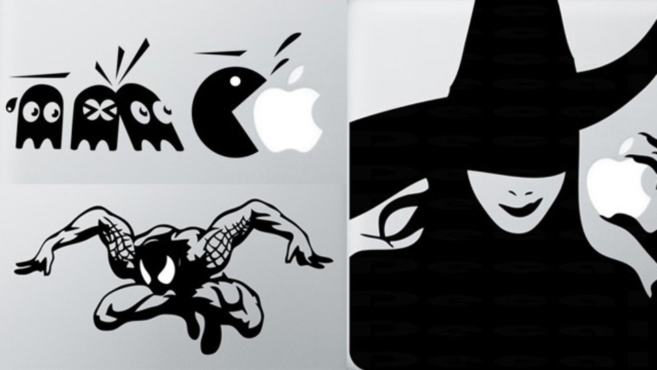 大喜利感すら漂う傑作15点。リンゴマークを彩るMacBook用デカール
