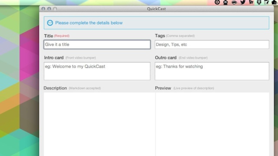 手軽でおすすめなスクリーンキャストを撮れる無料アプリ『QuickCast』