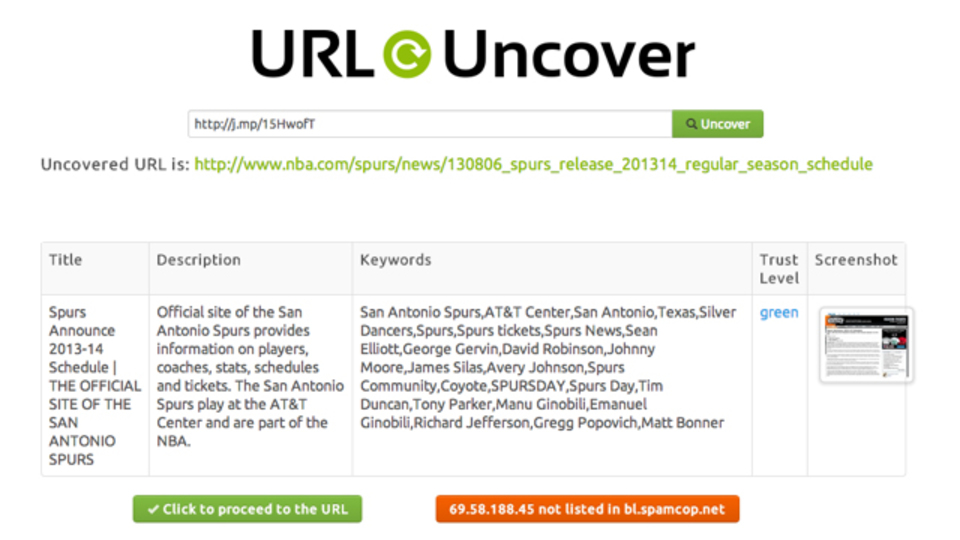 短縮URLのリンク先が安全か確認できるWebツール「URL Uncover」