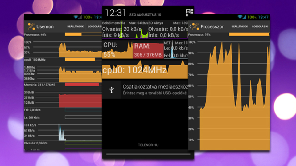 通知シェードがメーターに! Androidのパフォーマンスは『Usemon』でチェック