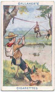 泳げない人のために椅子を作って向こう岸へ渡す方法