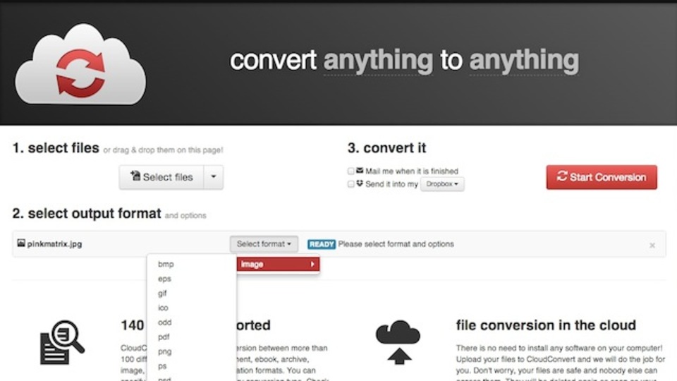 140種類に対応! あらゆる形式のファイルを変換できるウェブアプリ「CloudConvert」