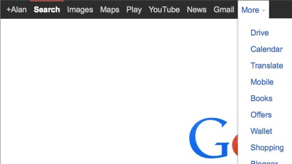 Googleの黒いメニューバーを復活させるカスタムURL