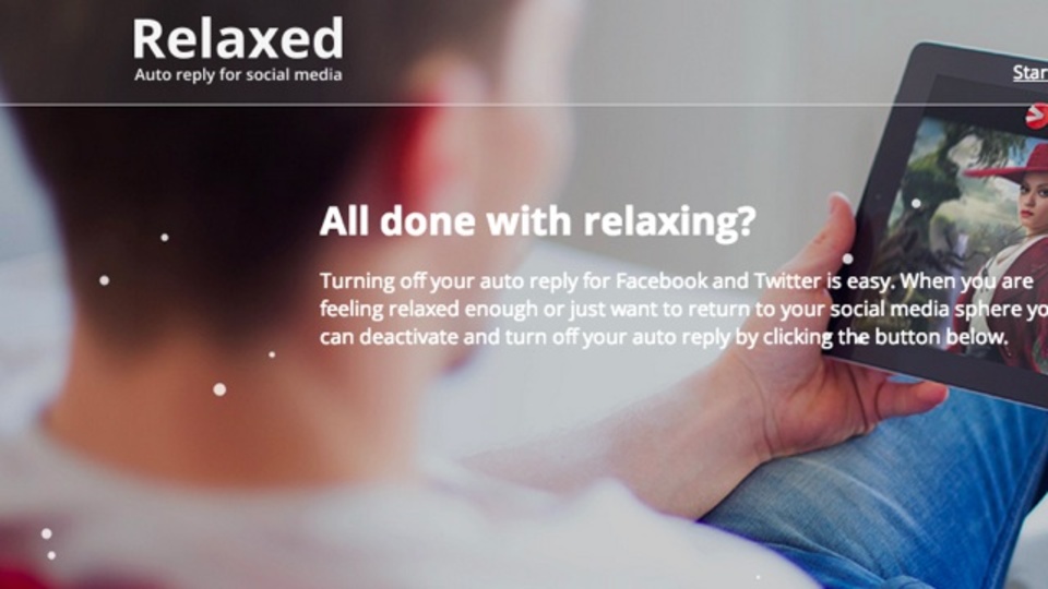 休暇前に! TwitterやFacebookで自動リプライしてくれるサービス「Relaxed」