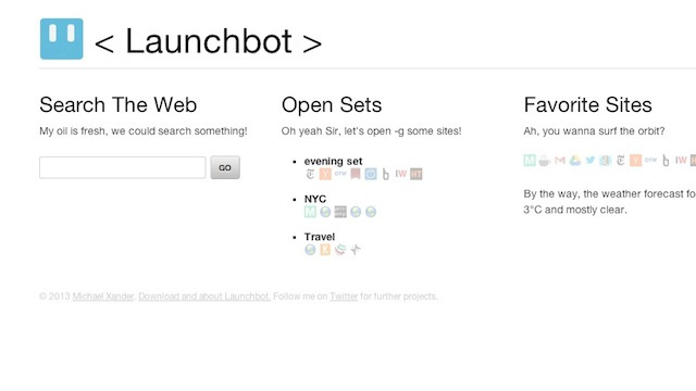 ブラウザのスタートページをもっと便利にするLaunchbot