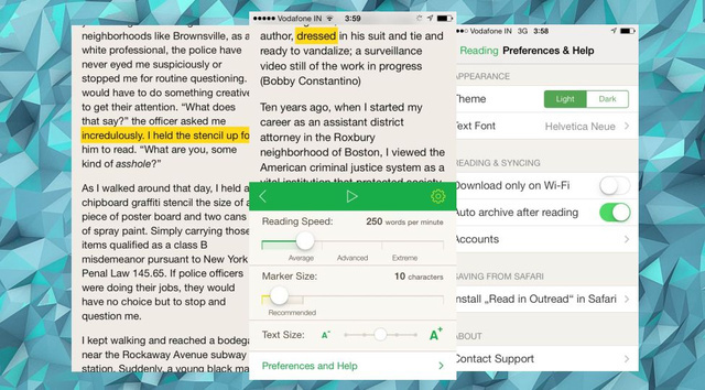 あとで読む系アプリに溜まった記事を消化しながら速読の練習ができるiPhoneアプリ『Outread』