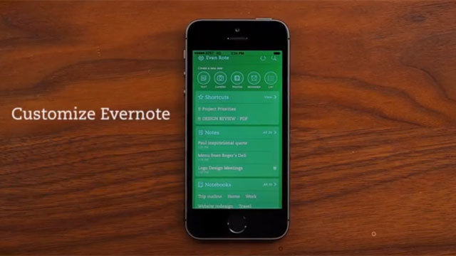 iOS用Evernoteアプリがアップデート:ホーム画面のカスタマイズ、テーマカラー変更などが可能に