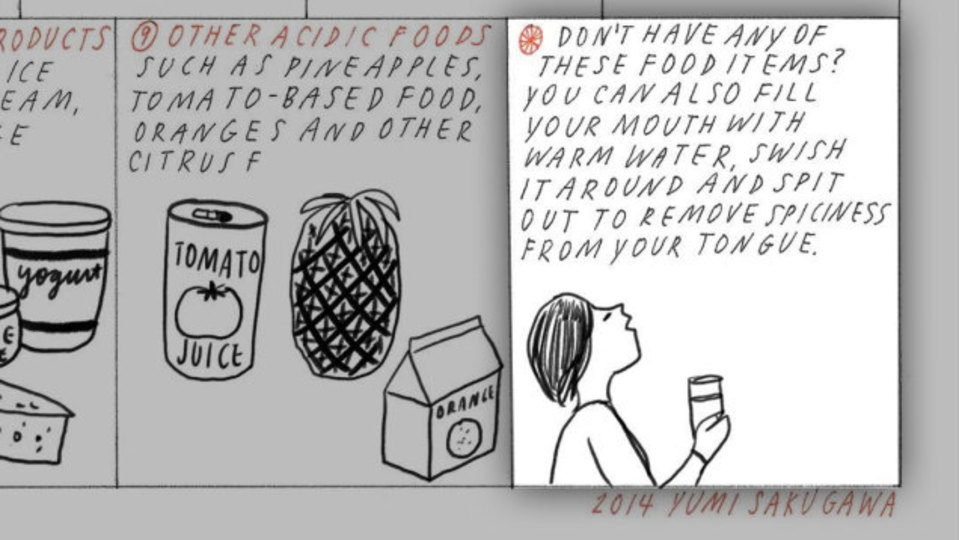スパイシーな料理を食べた後のヒリヒリ感は、ぬるま湯ですすぐのが効果的