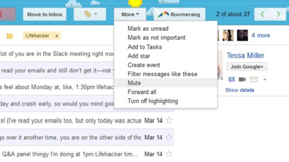 Gmailの「全員に返信」で積み重なっていくスレッドにうんざりしたら、ミュート機能を思い出して