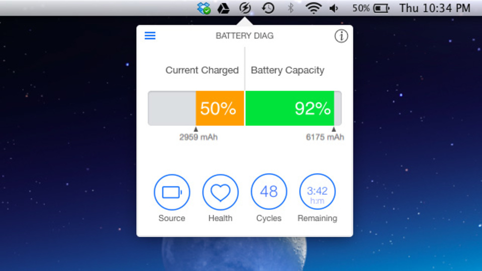 MacBookのバッテリー情報を正確に把握するアプリ「Battery Diag」