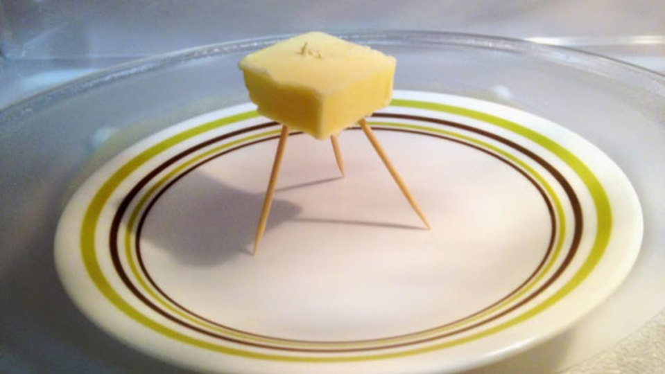 「つまようじ三脚」でバターを理想の柔らかさに