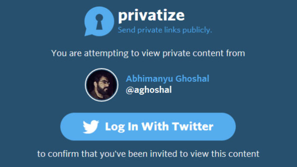指名したユーザーだけが開けるリンクをツイートできる「Privatize」