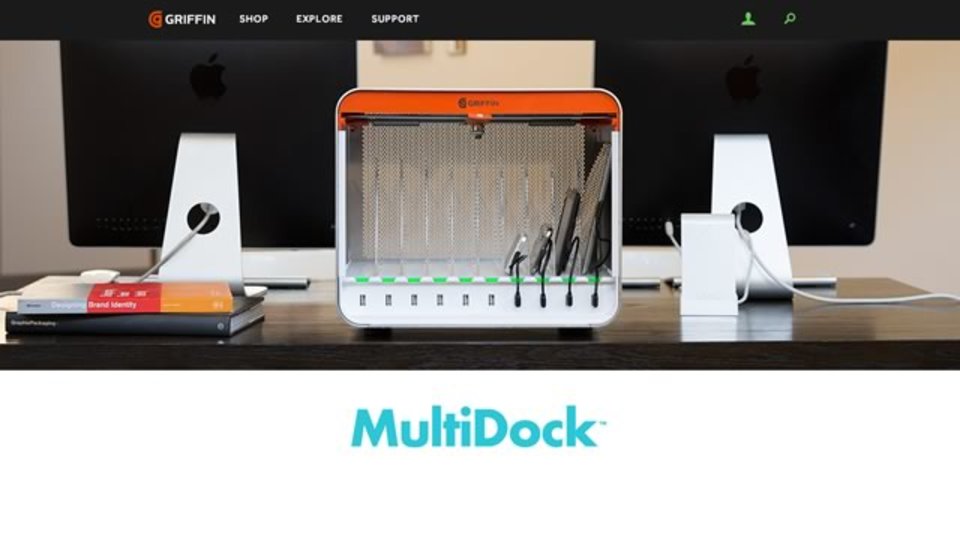 10個のデバイスをまとめて収納&充電できる「MultiDock」