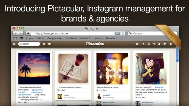 InstagramをPCやiPadで閲覧しやすいサイト「Pictacular」