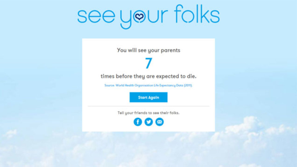 「母親が死ぬ前にあと何回会えるか」を推定してくれる恐怖のウェブサービス『See Your Folks』
