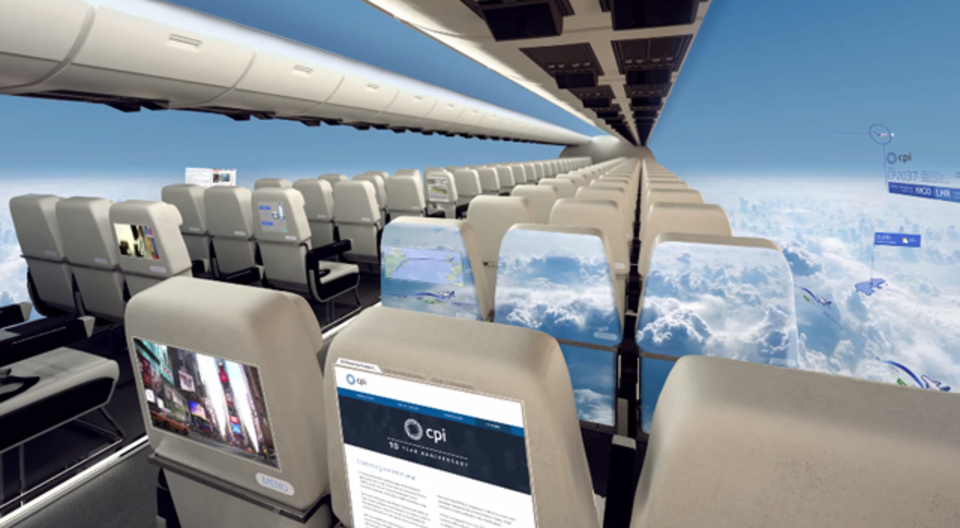 「窓側の席」さようなら。有機ELディスプレイを活用した近未来型飛行機のコンセプト