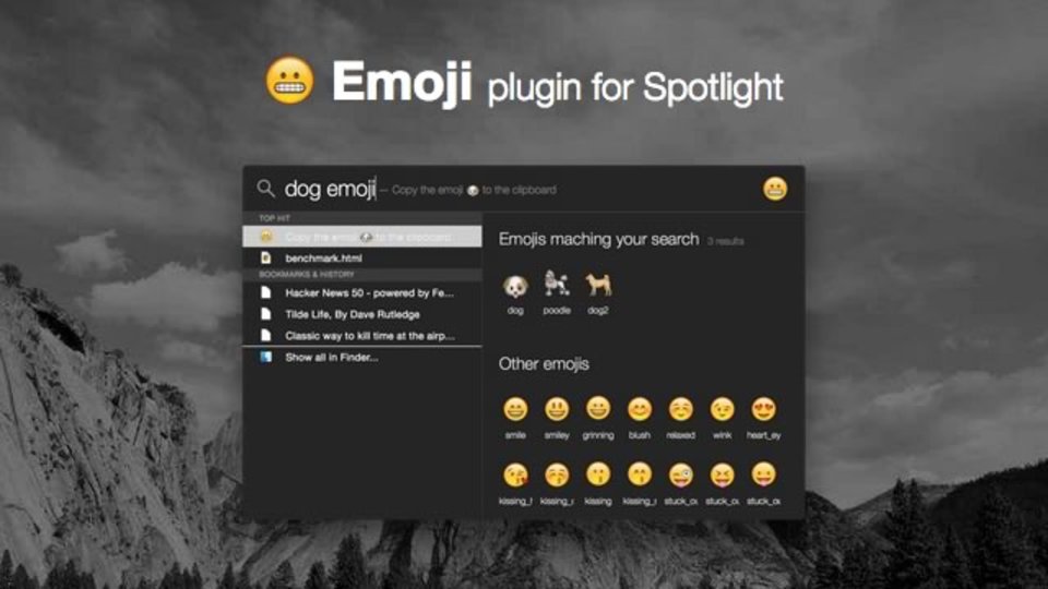 MacのSpotlightで絵文字を検索できるようにするアプリ「Flashlight」