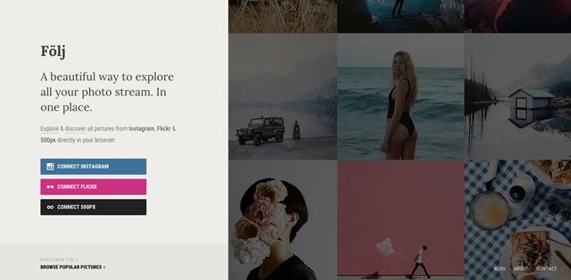 Instagram、Flickr、500pxの写真をひとまとめに閲覧/管理できるサービス「Folj」