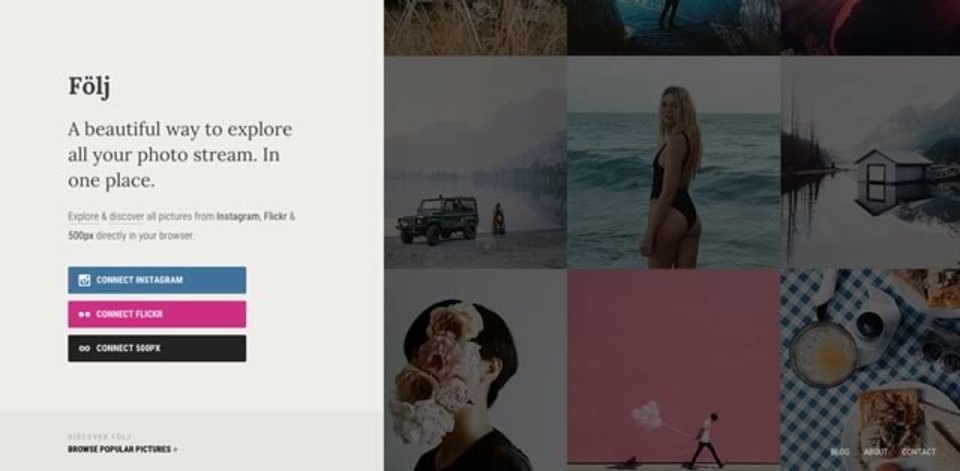 Instagram、Flickr、500pxの写真をひとまとめに閲覧/管理できるサービス「Folj」