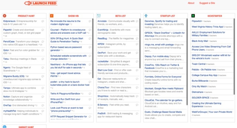 新しくローンチしたサービスをいち早く知ることのできるサイト「Launch Feed」