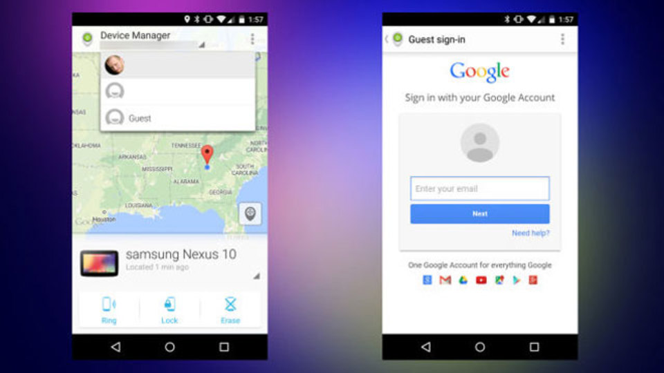 『Androidデバイスマネージャー』のゲストモードなら友達の端末が探せます