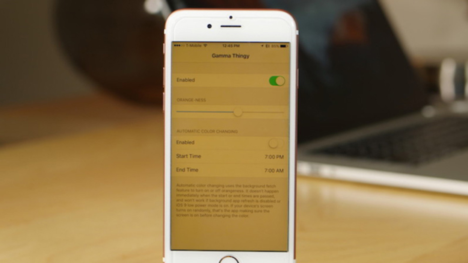 『Gamma Thingy』でもiOSのスクリーン温度を調節可能。脱獄は不要