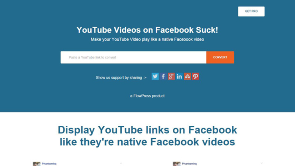 FacebookでYouTube動画を見やすく共有できるサイト「YT2FB」