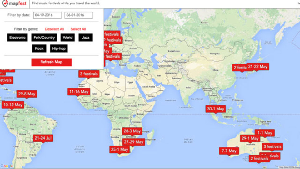 夏のフェスは海外で!世界中のフェスを一発で検索できる「Mapfest」が超便利