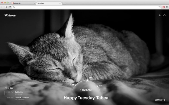 Google Chromeの新しいタブにPinterestの写真を表示できる拡張機能「Pinterestタブ」