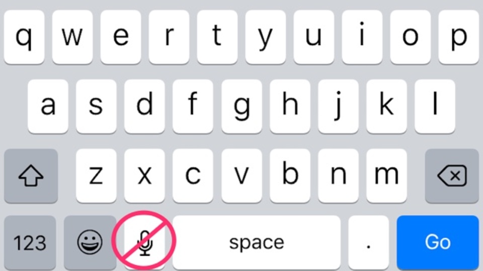 押し間違えやすいiPhoneキーボードのマイクボタンを非表示にする方法