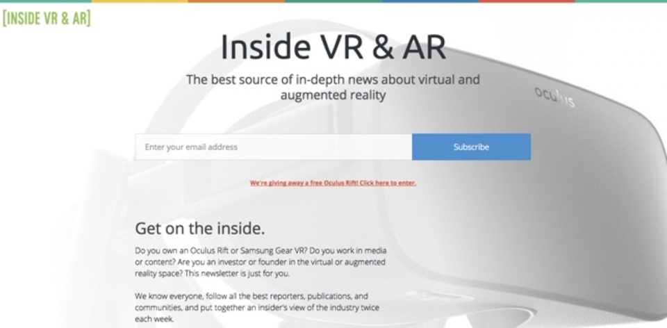 最新のVR情報をお届けしてくれるサービス「Inside VR & AR」