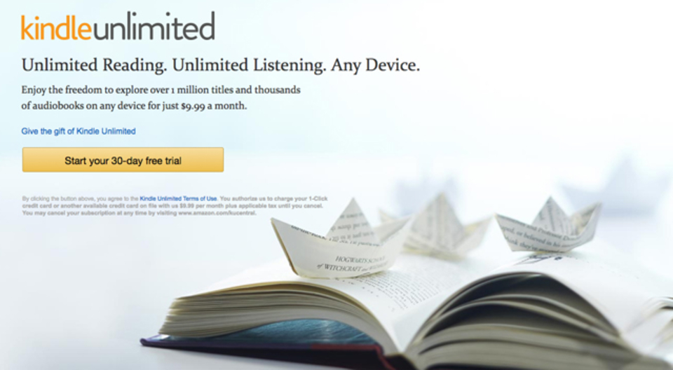 Amazon「Kindle Unlimited」のバナー広告がフライング表示される