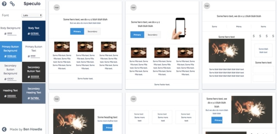 UIをその場で見ながらカラーパレットを作成できるサイト「Speculo」