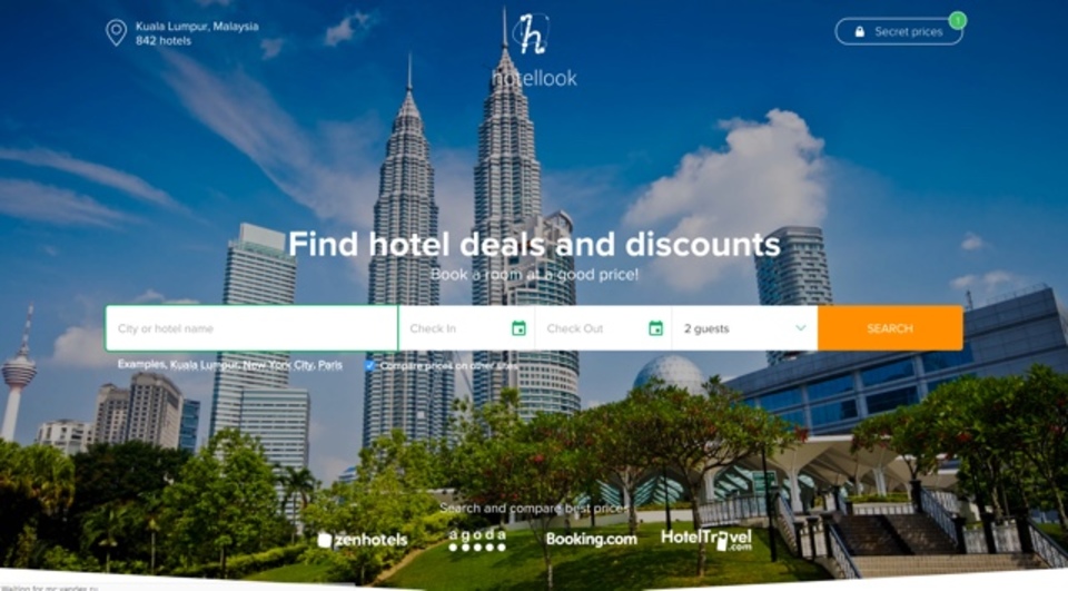 複数の宿泊予約サービスを横断して検索できるサイト「Hotellook.com」