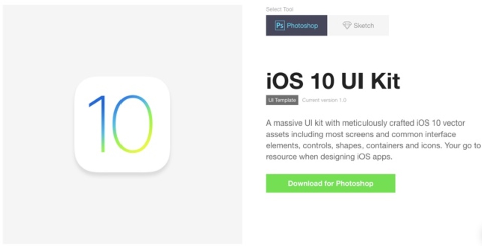 iOS10のUI素材をベクター形式で配布しているサイト「iOS 10 UI Kit」