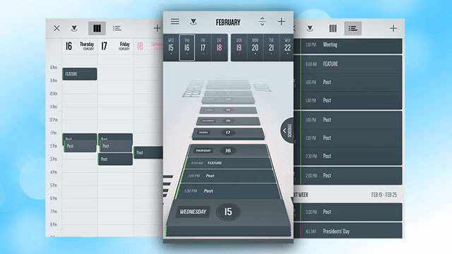 3Dタイムライン風表示で予定が時系列順に見やすいカレンダーアプリ『Vantage Calendar』