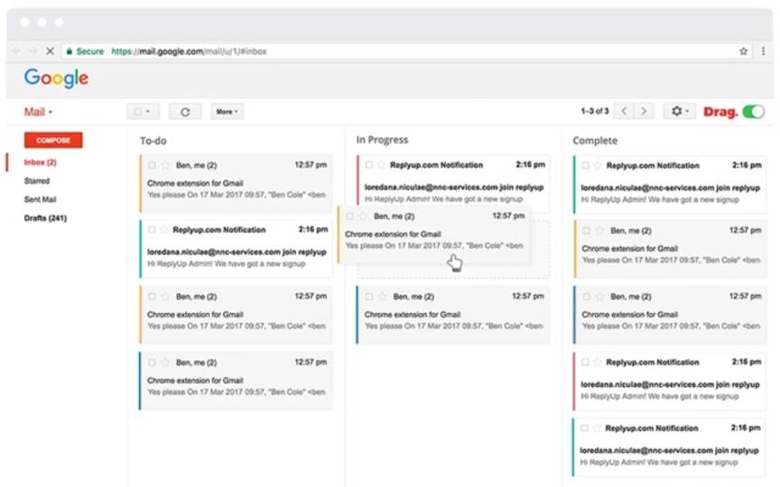 Gmailの全メールをタスクリストに変身させる拡張機能「Drag」