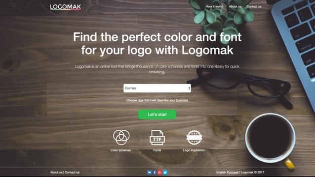 指定したジャンルに合ったロゴの色とフォントを提案してくれるサイト「Logomark」