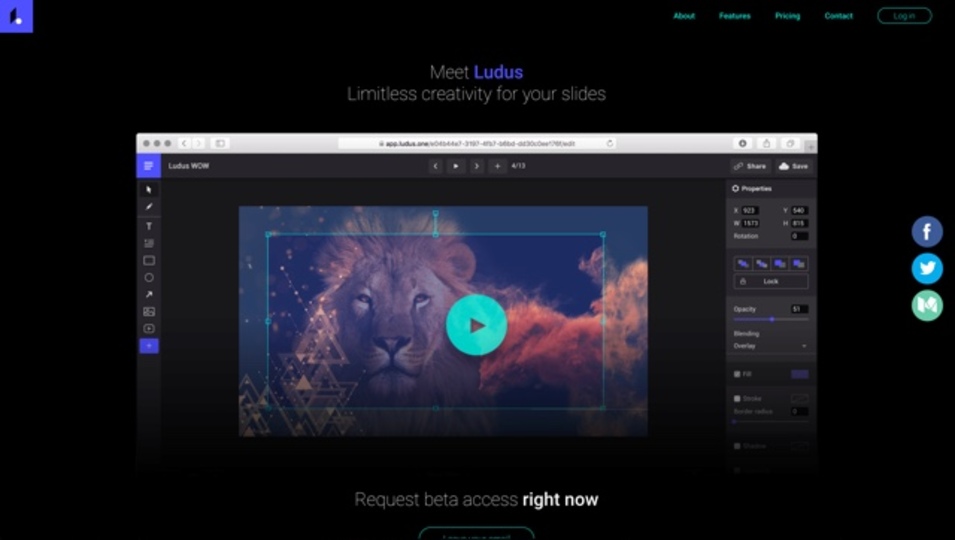 圧倒的にクリエイティブなスライドが作成できるサービス「Ludus」