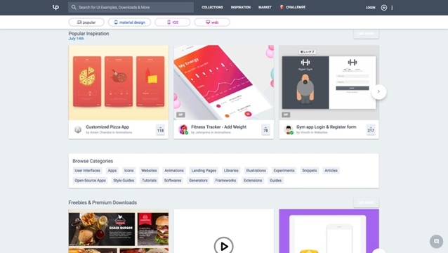 UIのインスピレーションが得られるサイト「UpLabs」