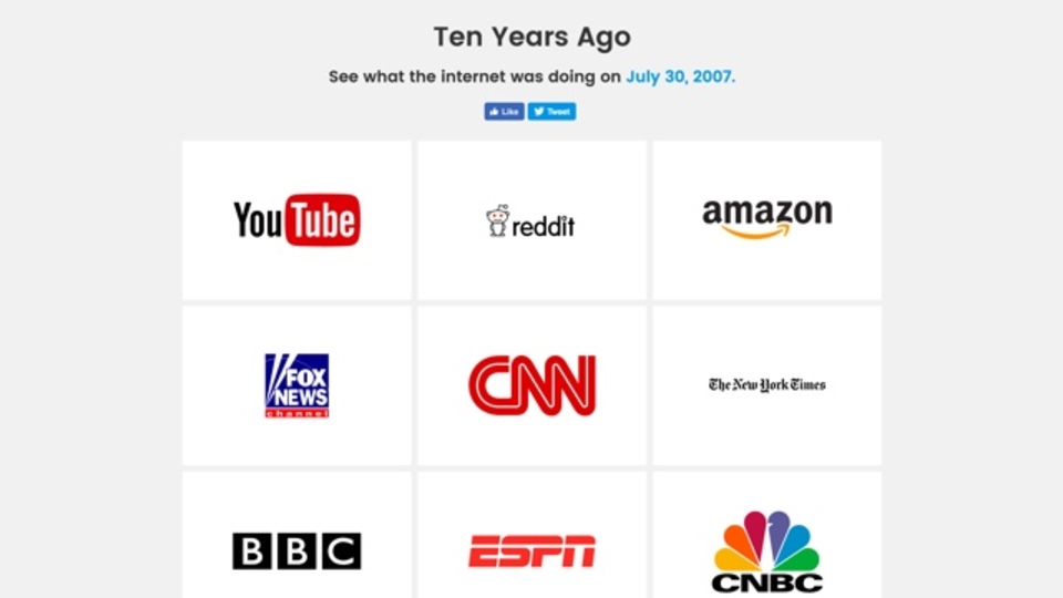AppleやYouTubeはかつてこんなだった。10年前のウェブデザインを振り返られるサイト「Ten Years Ago」