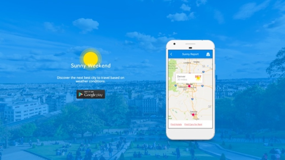 週末に晴れている場所が探せるアプリ『Sunny Weekend』