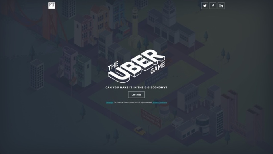 Uberドライバーでどれくらい稼げるか体験できるゲーム「The Uber Game」