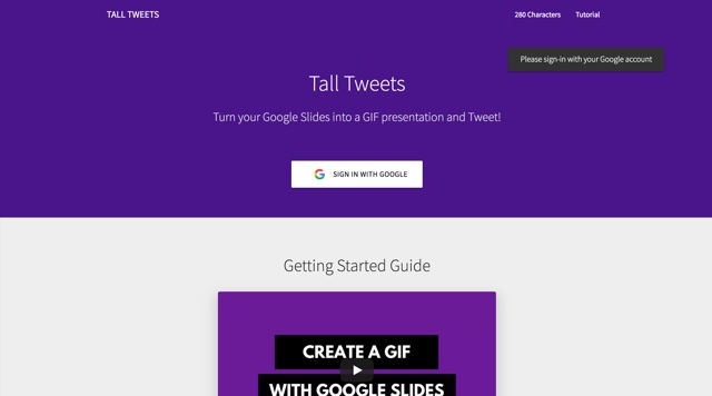 GoogleスライドをGIFに変換してツイートできるサービス「Tall Tweets」