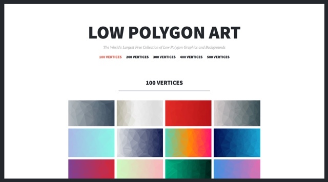 ポリゴンアートの背景画像が手に入るサイト「LOW POLYGON ART」