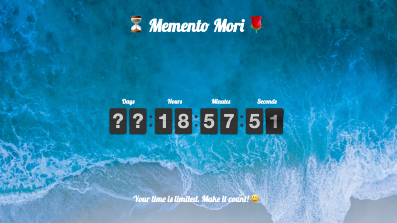 人生は有限 を意識させてくれるwebサービス Memento Mori メメント モリ ライフハッカー 日本版