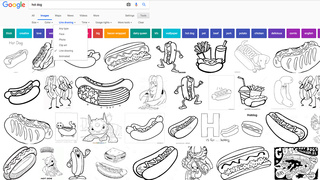 Google画像検索で、子どもが望むの塗り絵をなんでも簡単に作れる
