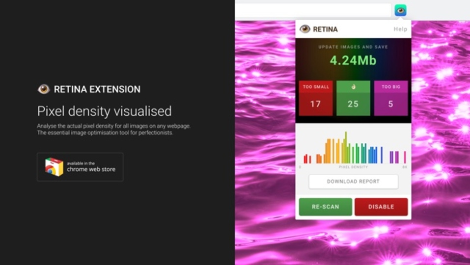 画像がRetinaディスプレイに対応されているかチェックできる拡張機能「Retina Check Extension」